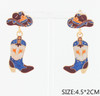 1.7" Colorful Western Cowboy Hat & Boot Drop Earrings .68 each pair