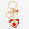 3.5" I LOVE MOM Double Heart Rhinestone Keychain .68 each