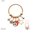 Kids Gold & Silver Spring Style Bracelet w/ Soccer Ball Charms .68 each