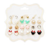 12 Pair Assorted Mouse Stud Earring Set .68 each set