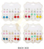 12 Pair Assorted Quatrefoil Stud Earring Set .68 each set