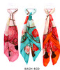 20" Square Floral Print Scarf w/ Scarf Slide Mx Colors  .68 each