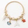 Spring Style Gold & Silver Starfish Sea Life Charm Bracelet .68 each