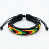 Leather Teen & Rasta Color Cord Bracelet .68 each
