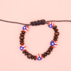 Puerto Rico Flag Fimo Pendant w/ Wood Bead Cord Bracelet .68 each