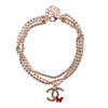 Gold & Silver Triple Line Rhinestone Anklet w/ Butterfly Charm 12 per pk .68 each