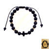 Lava Rock Cord Bracelet w/ Hematite Cross .68 each