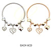 Spring Style Gold & Silver Charm Bracelet with MUM & Heart Charms .68 each