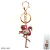 5.1" Rhinestone Flamingo Charm Keychain with Crystal Gem .68 each