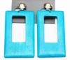 2.75" Clip On Rectangle Shape Wood Earring Asst Brights .68 Per Pair