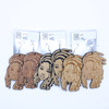 3.5" Woman w/ Dreadlocks Wood Earring Natural Colors .68 Per Pair