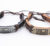 I Love Jesus Gold & Silver Plate Leather Bracelet .68 each