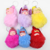 Cute Sleeping Doll Pom Pom Keychain with Love Hat .68 each