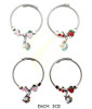Kids Stainless Steel Charm Bangle Bracelet w/ Strawberry, Cherry & Unicorn Charms .68 each