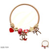 Spring Style Bangle Bracelet with Crown, Bow & Heart Charms .68 each