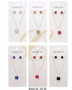 Square Crystal Pendant Necklace & Stud Earrings Set .68 each set