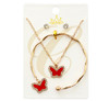 3 Pc Gold & Silver Butterfly Jewelry Set – Necklace, Bracelet & Earrings .72 each set