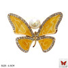 Rhinestone Butterfly Brooch Pin with Pearl Accent .68 each