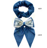 2 Pc Set Denim Look Scrunchie & Lace Bow Hair Clip .68 each set