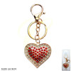 4.1" Rhinestone Heart Charm Keychain .68 each