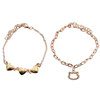 2 Pc Set Heart Charm & Cat Chain Anklet .68 each set