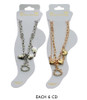 2 Pc Set Heart Charm & Cat Chain Anklet .68 each set