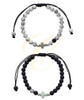 Adjustable Hematite Cross Bracelets w/ White Marble & Black Beads .68 each