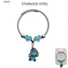 Kids Novelty Charm Stainless Steel Wire Bracelet (2292) .68 each