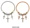 Spring Style Gold & Silver Charm Bracelet with Cross Charms (2297) .68 each