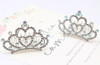 2.1" Sparkling Rhinestone Silver Tiara Crown Hair Comb (2186) .68 each
