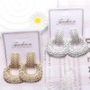 1.5" Textured Geometric Drop Earrings .68 each pair