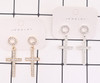 2" Rhinestone Cross Drop Earrings .68 each pair