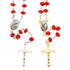 36" Saint Michael Red Bead Gold & Silver Chain Rosary In Keepsake Box .68 each