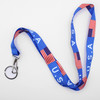 36" Asst Color USA Flag Lanyards w/ Key Holder .68 each