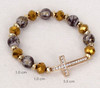 Beautiful Beaded Stretch Bracelet w/ Cross Charm .68 each