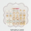 18 Pair Mixed Stud Earrings Set .68 each