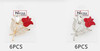 2.2" Red Rose Rhinestone Brooch Gold & Silver .68 each