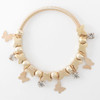 Spring Style Gold & Silver Butterfly & Stone Charm Bracelet .68 each