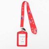 Asst Color Faux Leather ID Holder with USA Lanyard .68 each