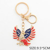 3.7" Patriotic Eagle Rhinestone Keychain .68 each