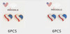 0.8" Patriotic Heart Stud Earrings .68 each pair