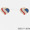 0.8" Patriotic Heart Stud Earrings .68 each pair