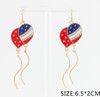 2.6" Patriotic Balloons Dangle Earrings .68 each pair