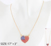 USA Flag Rhinestone Heart Necklace .68 each