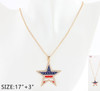 Patriotic Star Rhinestone Pendant Necklace .68 each