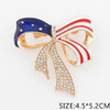 2" Patriotic Bow Rhinestone Brooch .68 each