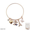 Heart, Butterfly & Eiffel Tower Charm Bangle Bracelet .68 each