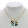 2 Pc Set 18" Novelty BFF Charm Gold & Silver Necklace .68 each set
