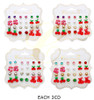 12 Pair Cherry & Mix Stud Earring Set .68 each set
