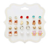 12 Pair Assorted Capybara Stud Earring Set .68 each set